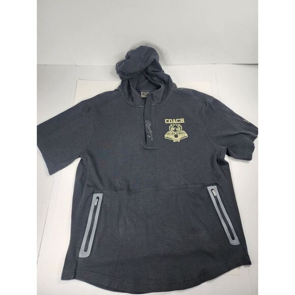 Rawlings Men's Gold Collection 1/2 Zip‎ Short Sleeve HoodieSize L Large - Picture 1 of 12